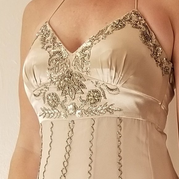 NWOT Sue Wong Nocturne Beaded Cream Dress - Picture 3 of 4